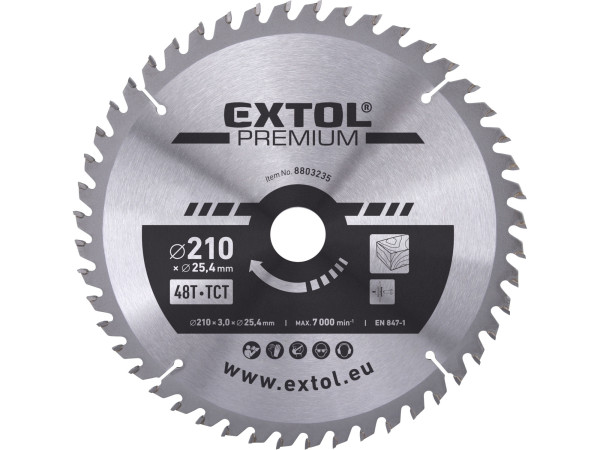 Extol Premium 8803235 kotouč pilový s SK plátky 210x2,2x25,4 mm, 48T
