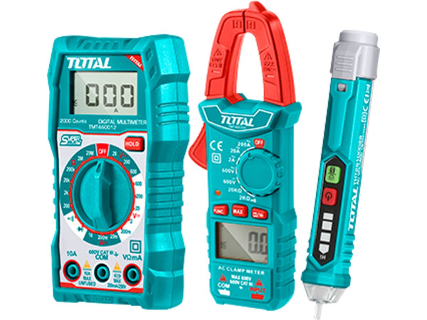 Total TMT43028 sada digitálního multimetru, multimetru klešťového a zkoušečky AC napětí, Total