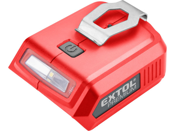 Extol Premium 8891896 nabíječka aku pro USB zařízení, se světlem, SHARE20V, bez baterie, 5V/2A