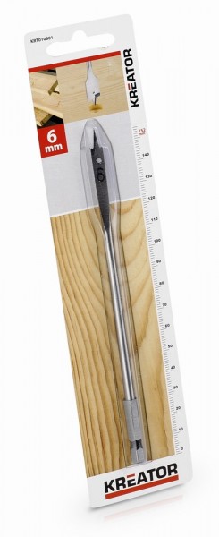 Kreator KRT010801 - Plochý vrták do dřeva 6 x 152 mm