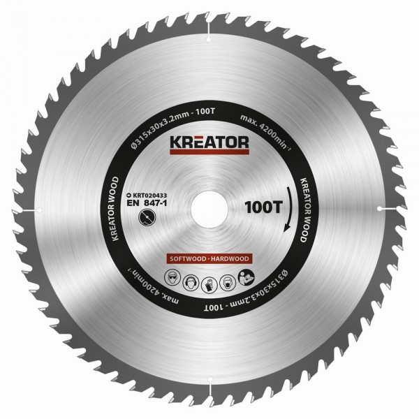Kreator KRT020433 - Pilový kotouč na dřevo 315mm, 100T
