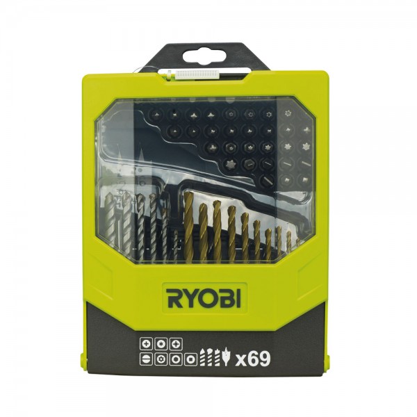 Ryobi RAK 69 MIX - 69 ks sada vrtáků a šroubovacích bitů