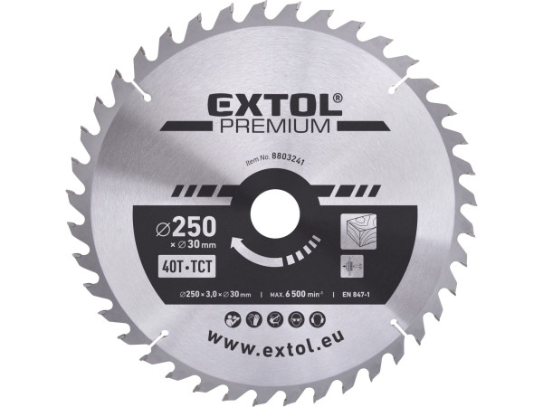 Extol Premium 8803241 kotouč pilový s SK plátky 250x2,2x30 mm, 40T