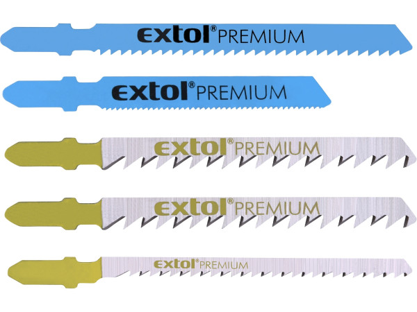 Extol Premium 8805100 plátky do přímočaré pily-mix, sada 5ks, úchyt BOSCH, Bi-metal, HSS, HCS