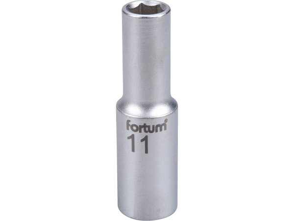Fortum 4700511 hlavice nástrčná prodloužená 1/2&quot;, 11mm, L 77mm,