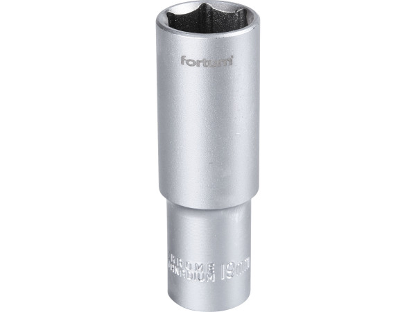 Fortum 4700519 hlavice nástrčná prodloužená 1/2&quot;, 19mm, L 77mm