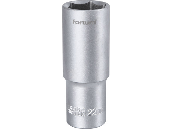Fortum 4700522 hlavice nástrčná prodloužená 1/2&quot;, 22mm, L 77mm