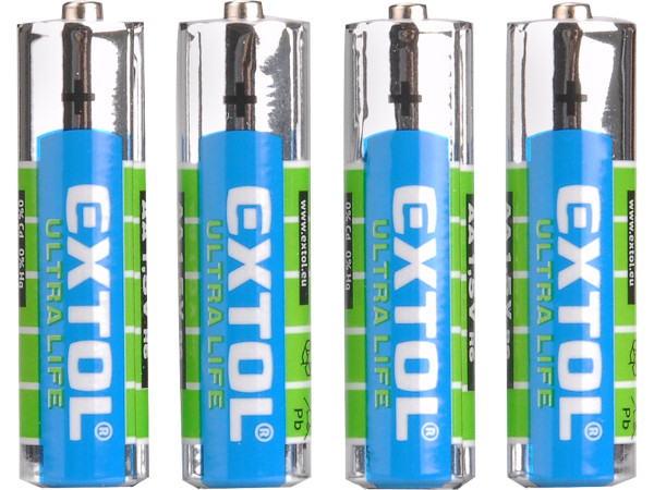 Extol Energy 42001 baterie zink-chloridové, 4ks, 1,5V AA (R6)