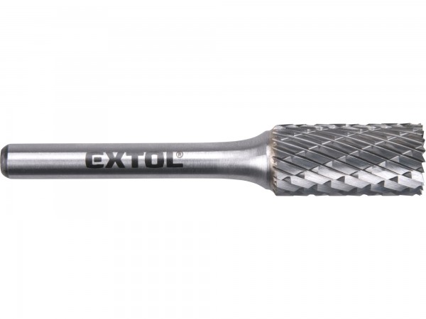 Extol Industrial 8703715 fréza karbidová, válcová s čelním ozubením, pr.12x25mm/stopka 6mm,sek střední (double-cut)