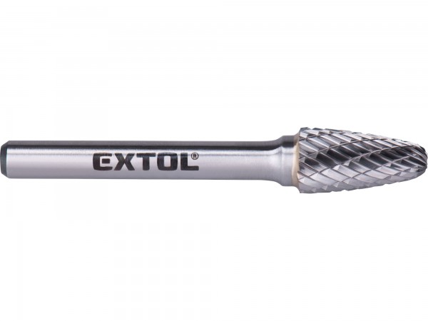 Extol Industrial 8703754 fréza karbidová, kulatý oblouk, pr.10x20mm/stopka 6mm,sek střední (double-cut)