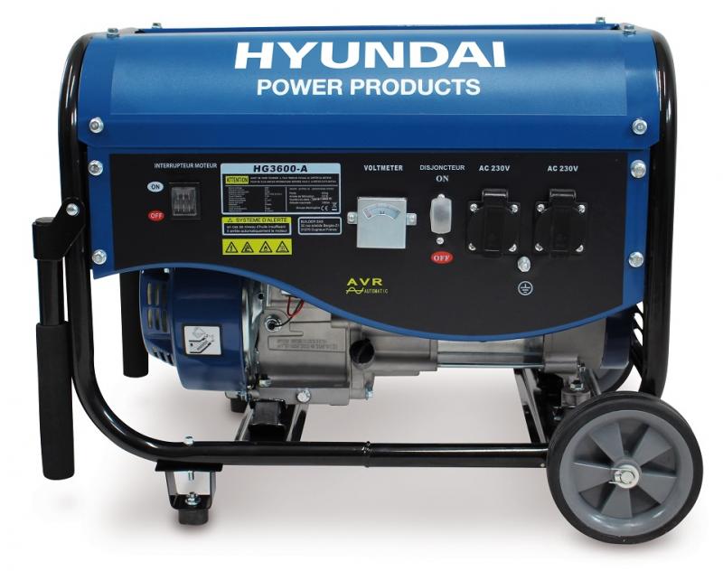 Hyundai HG3600-A rámová elektrocentrála s regulací AVR, 3kW